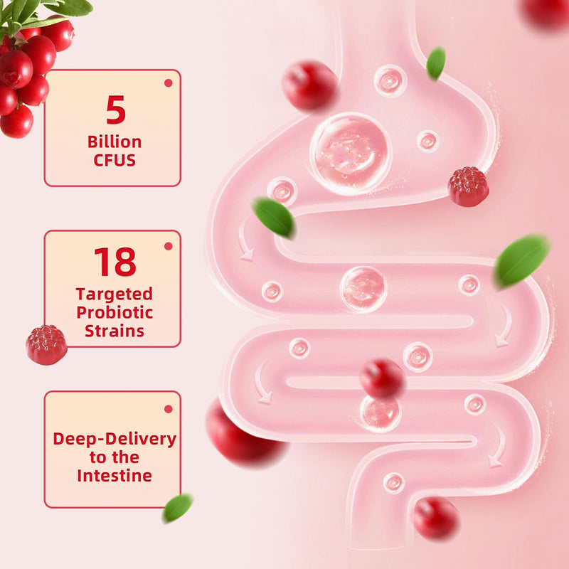Probiotic Gummies for Women, Viginal Health Balance Gummies, Feminine Balance Gummy with Cranberry Prebiotic, Supports pH Balance & Intimate Flora | 60 Gummies