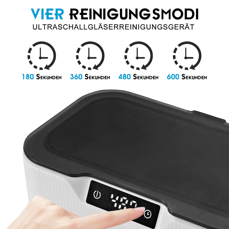 [Australia] - Ultrasonic cleaning device glasses cleaning device 500ml ultrasonic cleaner ultrasonic bath cleaner with 4 time functions and watch stand, ultrasonic device for glasses jewelry watches dentures coins ultrasonic cleaning device 500ml 