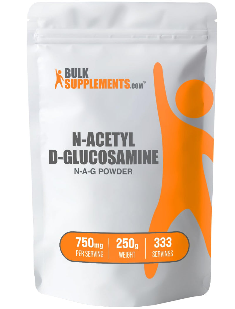 BulkSupplements.com N-Acetyl Glucosamine Powder - NAG Powder, Glucosamine 750mg, Glucosamine Supplement - Glucosamine Powder, Gluten Free, 750mg of per Serving, 250g (8.8 oz) (Pack of 1) 333 Servings (Pack of 1)