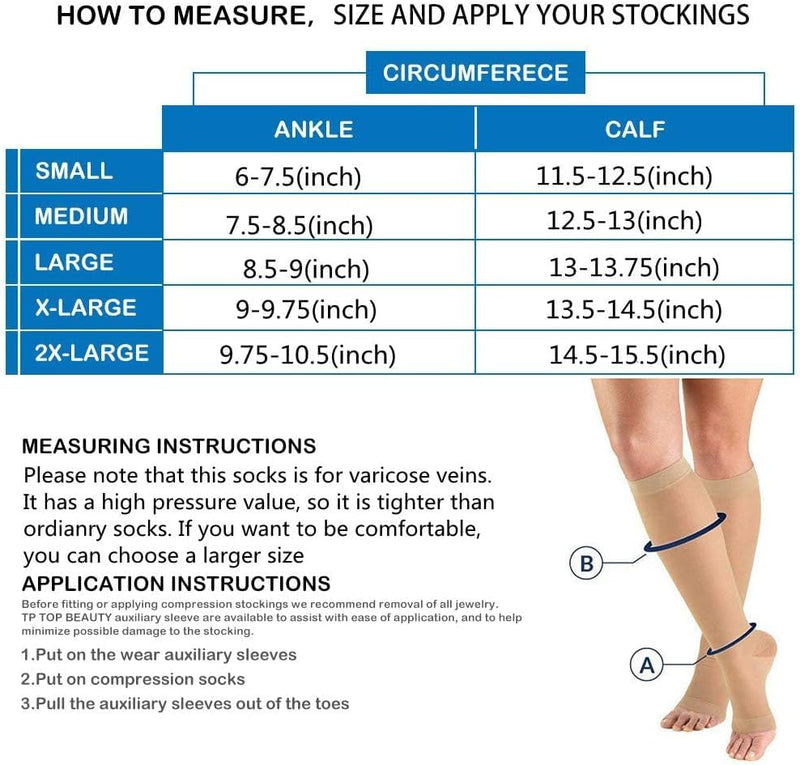 [Australia] - Medical compression stockings for women and men 20-30 mmHg, professional care for ankles, support stockings with gradient compression for varicose veins, promoting blood circulation - Black XXL Black 