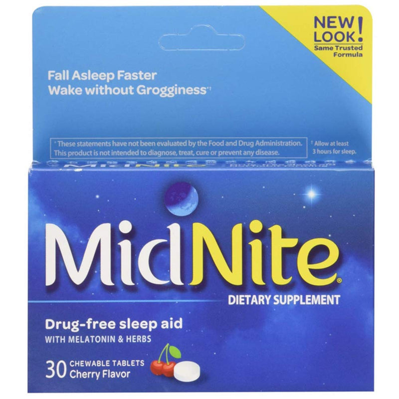 [Australia] - MidNite Sleep Aid for Occasional Sleeplessness, 30 Chewable Cherry Tablets (Value Pack of 2) 