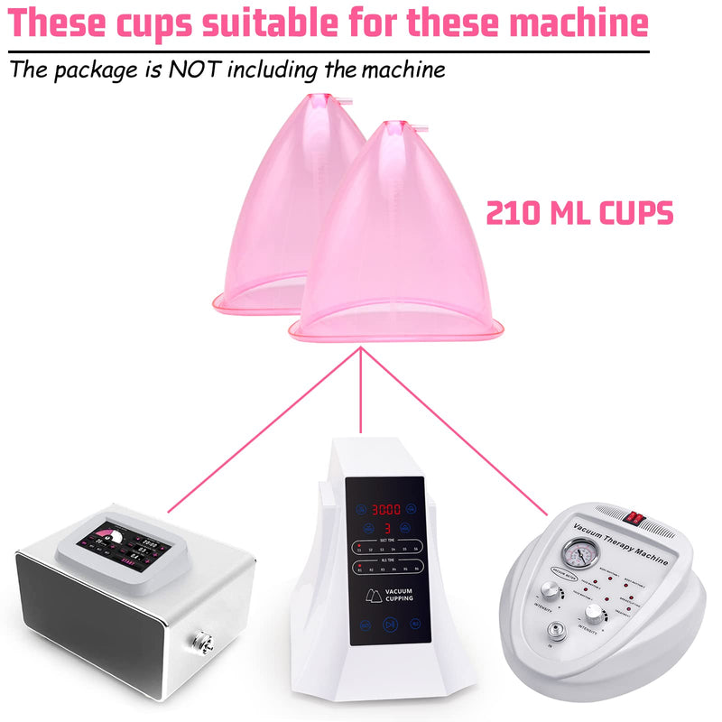 [Australia] - Buttocks Vacuum Cups 210ml, XXL Vacuum Therapy Cupping Machine Accessories 9.4 inch Diameter Butt Suction Cups with Y-Hose for Bigger Butt Lifting Body Massage, 1 Pair (Pink) 
