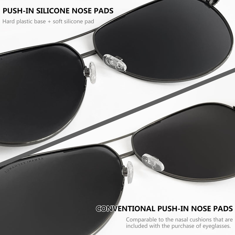 [Australia] - Push-in Eyeglass Nose Pads - PFDHQS 18 Pairs Glasses Nose Pads Replacement Kit - 6 Options Available for Replacing and Having Spare Nose Pads for Sunglasses 