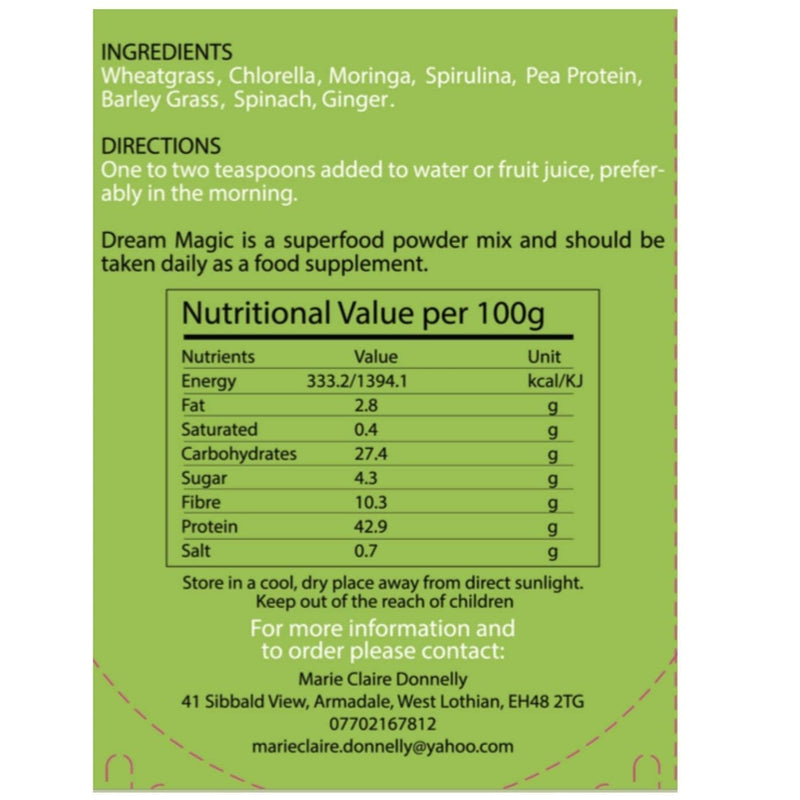 Green Superfood Powder, 30 Servings | Gut Health, Digestion & Immune Support | Vegan Daily Greens with Spirulina, Chlorella, Moringa & Wheatgrass | Great for Smoothies | 100g