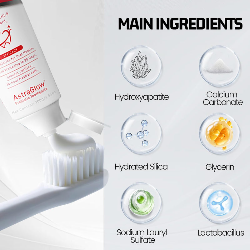 [Australia] - SP-8 Whitening Toothpaste, Preventing Tooth Decay, 8 Probiotics, Fluoride-Free & Long Time Fresh Breath 3.53 oz (2) 2 