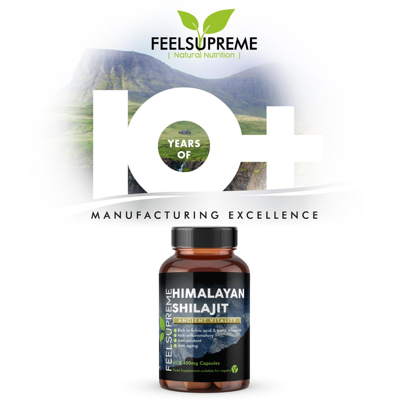 Himalayan Shilajit Capsules - 100% Pure and Natural, Tasteless - Rich in Trace Minerals, Iron, Fulvic and Humic Acid - Shilajit Supplement - 60 x 400mg