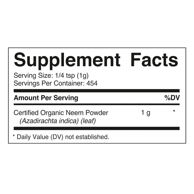 [Australia] - Vitamatic Certified USDA Organic Neem Leaf Powder 1 Pound (16 Ounce) 