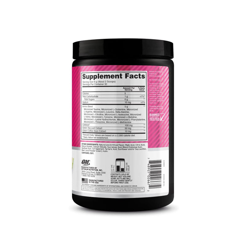Optimum Nutrition Amino Energy - Pre Workout with Green Tea, BCAA, Amino Acids, Keto Friendly, Green Coffee Extract, Energy Powder - Watermelon, 30 Servings (Packaging May Vary) 9.5 Ounce (Pack of 1)