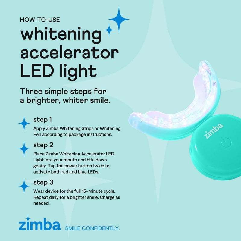 [Australia] - New Zimba Ultimate Whitening Kit | Cordless LED Accelerator Light, Whitening Strips, and Whitenig Pen 0.33 Fl Oz (Pack of 3) 