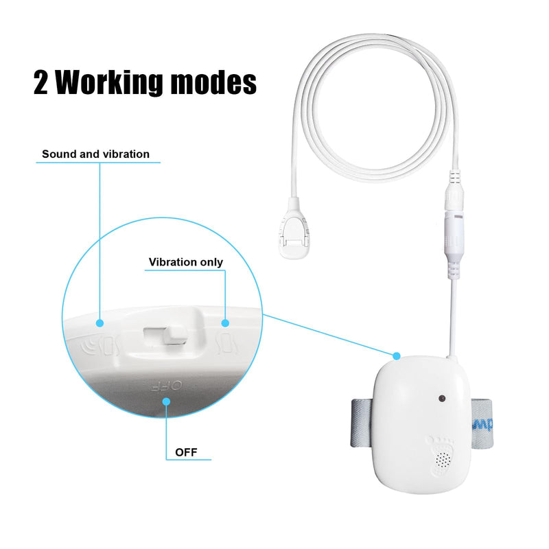 [Australia] - Bed Wetting Alarm for Boys Girls, Pee Alarm with Strong Vibration, Potty Training Alarm for Kids, White 