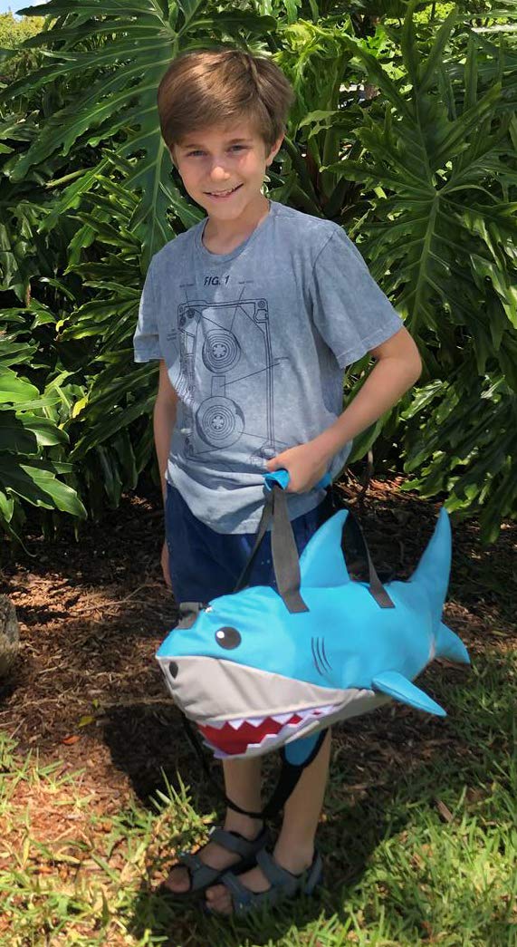 Rasta Imposta Shark Fun Duffle Activity Overnight Small Duffle Bag Kids Adult Boys Girls 22” L x 9” W x 13” H