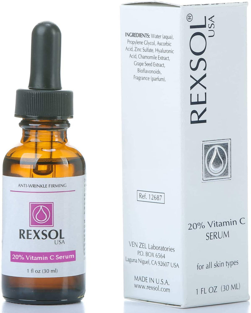 REXSOL 20% Vitamin C Serum Anti-Wrinkle Firming | Dark Circle & Sun Damage Corrector