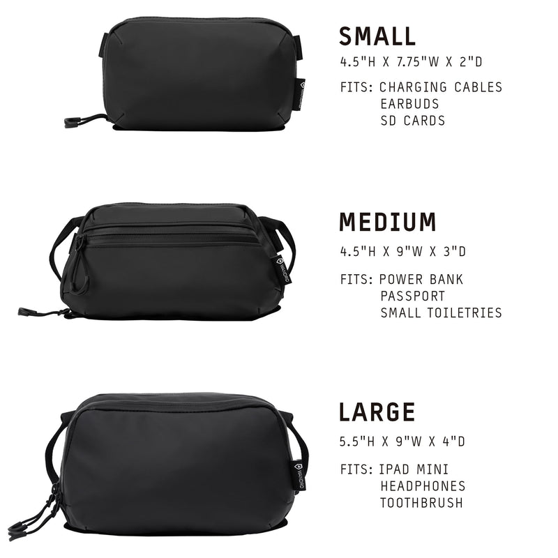 WANDRD Tech Bag, Small - Travel Bag and Tech Organizer for Everyday Carry - Weather-Resistant and Durable for Hiking, Camping, Sport, and More (Black) Black