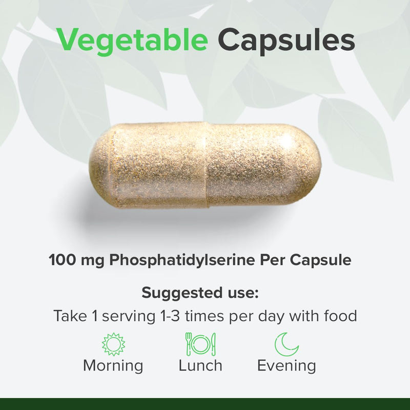 Phosphatidylserine 100mg, 240 Caps – Memory & Cognitive Support – Pure Ingredients, GMO & Gluten Free – GMP Certified Brain Health Supplement by Raw Powders 240 count (Pack of 1)