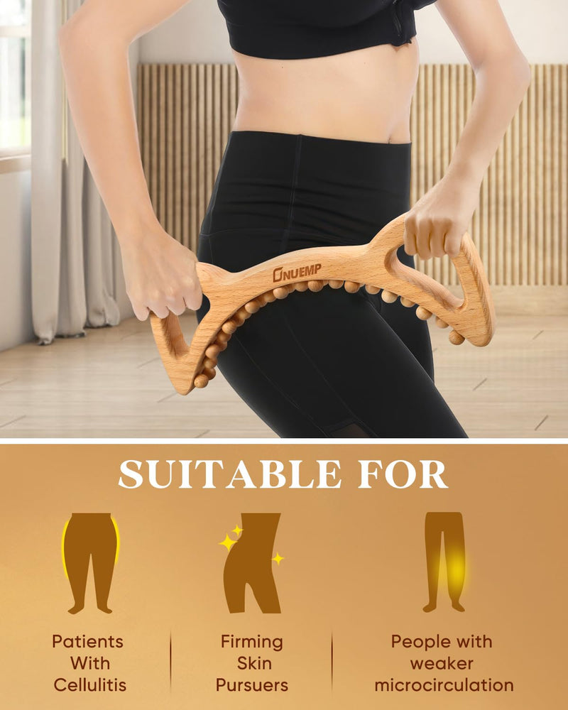 [Australia] - ONUEMP Wood Therapy Massage Tools, Cellulite Massager Body Slim Brush, Maderoterapia Kit Colombiana for Lymphatic Drainage, Body Sculpting, Myofascial Release, Deep Tissue 
