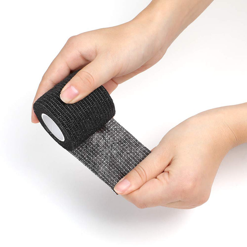 [Australia] - STIGMA Pack of 6 Disposable Tattoo Grip Tape Tattoo Grip Cover Wrap Elastic Self-Adhesive Bandage Tape for Tattoo Machine Grip Black (2" x 5 Yards) TC622 