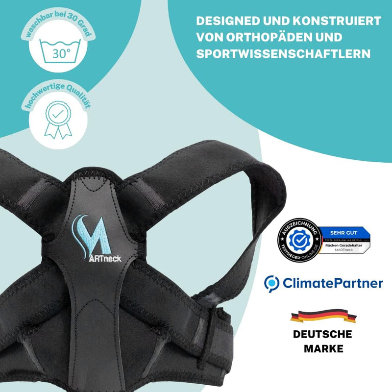 [Australia] - MARTneck® back trainer | Posture correction | Designed by sports scientists and orthopedists | Children, women, men | Free app | Support: neck, shoulder, back (L) L 