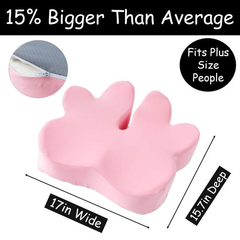 [Australia] - King Mills Plus Size Coccyx Cushion for Tailbone Pain, Office Chair Cushion for Butt, Ideal as Cushion Lab Pillow and Butt Cushion for Long Sitting with Two Replaceable Cover 