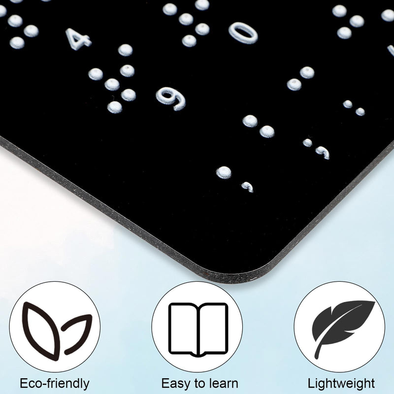 Braille Alphabet Board with Raised Dots, Numbers & Punctuation Learning Braille for Beginners Education Gifts Braille Teaching Aids Tools for Kids Adults Blind Visually Impaired (7.5 x 5 Inch)