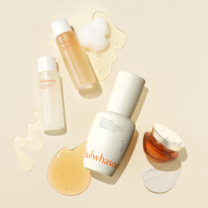 [Australia] - Sulwhasoo First Care Activating Serum – Targets Visible Fine Lines, Dryness & Dullness | Preventative Anti-Aging Serum with 500-Hour Aged Ginseng, Korean Herb Extract & Vitamin C | Korean Skincare First Care Trial Set 