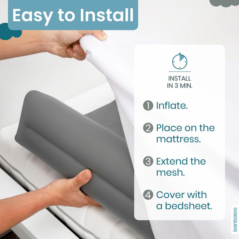 [Australia] - BANBALOO - 2-Pack Inflatable Bed Bumper for Children - Child Fall Protection, Inflatable Travel Bed Rail, for fold-Away, Single, Double, Queen Size, King Size and Montessori beds 