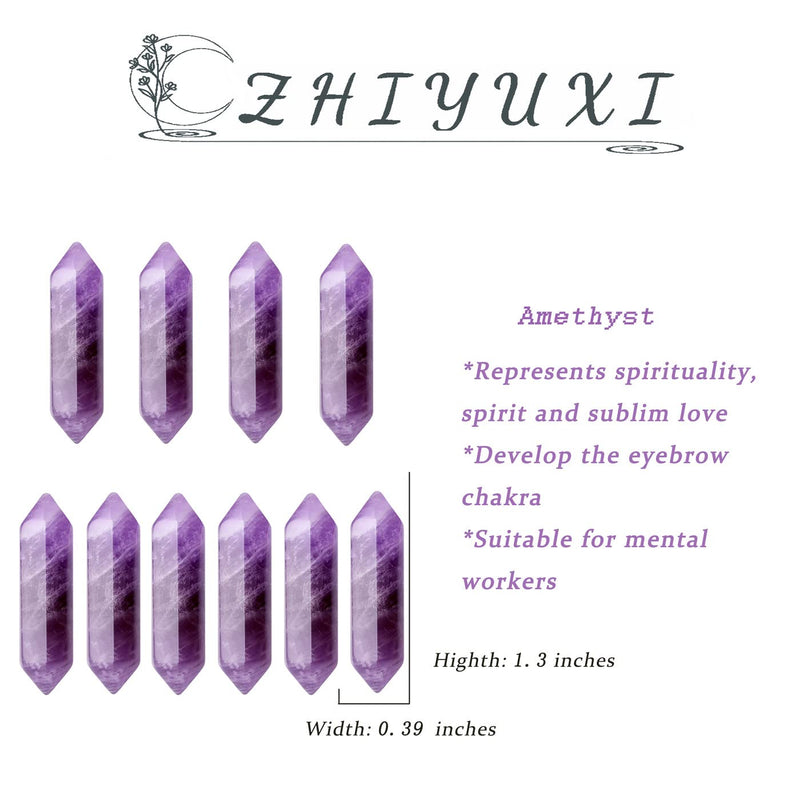 [Australia] - Amethyst Crystal Rock Amethyst Stone Healing Crystals and Stones Gemstone Tumbled Polished Energy Reiki Healing Stones Crystal Wand Meditation Decor Gifts 10 Pcs A # Amethyst 