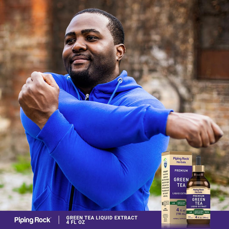 [Australia] - Piping Rock Green Tea Extract Liquid | 4 Fl Oz | Premium Herbal Supplement | Vegetarian | Alcohol Free | Non-GMO, Gluten Free 