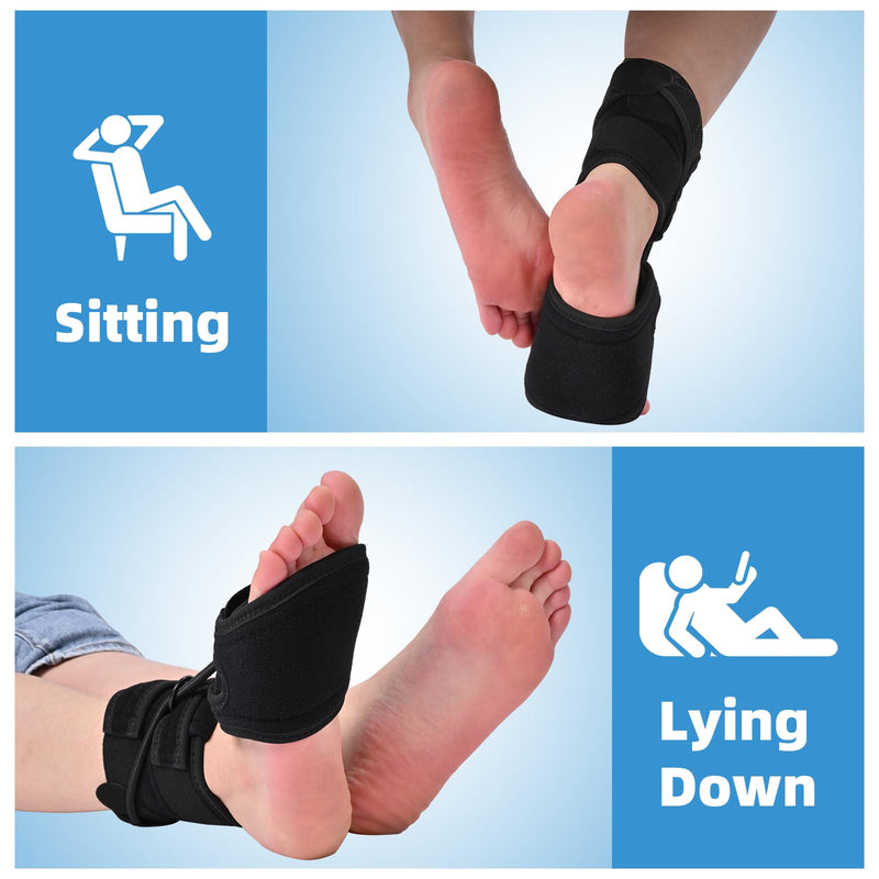 Tenbon Adjustable AFO Foot Drop Brace for Walking with Shoes, Socks, Or Barefoot Dorsiflexion Assist, Day & Night Use, Fits Left or Right Foot (Unisex, All-Day Wearable) M Day+Night (1 PACK)