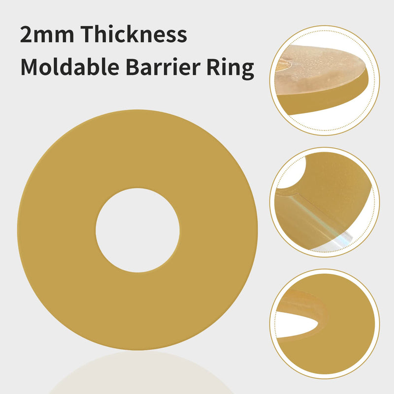 [Australia] - 10Pcs 2mm Ostomy Barrier Rings, Moldable Ostomy Rings, Hydrocolloid Skin Extender Rings for Colostomy Bags,Sting-Free Ostomy Supplies 
