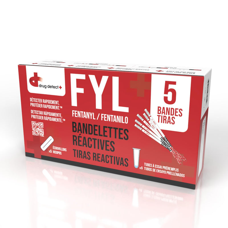 [Australia] - Fentanyl Test Strips - Detect FYL in Liquid and Substances - 5-Pack Includes Swab and Test Tubes 5 Count (Pack of 1) 