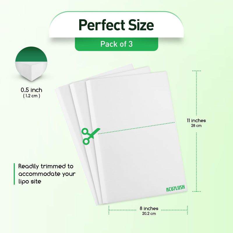 [Australia] - 3 Pack Lipo Foam Pads - Post Surgery Ab Board for Liposuction Recovery, Flattening Abdominal Compression Garments for Tummy Tuck Surgery (8‚Äù x 11‚Äù x 0.5‚Äù) Polyurethane Pack 3 