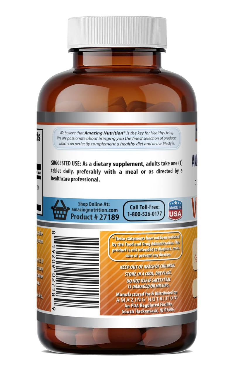 Amazing Formulas Vitamin B6 Pyridoxine 50mg 250 Tablets Supplement | Non GMO | Gluten Free | Made in USA