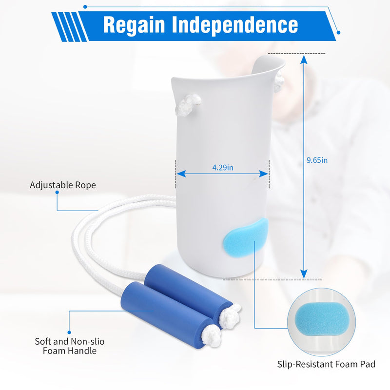 [Australia] - Sock Aid, Easy to Use Sock Helper with Foam Handles, Sock Aide Device Pull Up Assistance Help, Sock Helper Stocking Slider for Elderly, Senior, Pregnant, Diabetics(White) White 1 Pack 