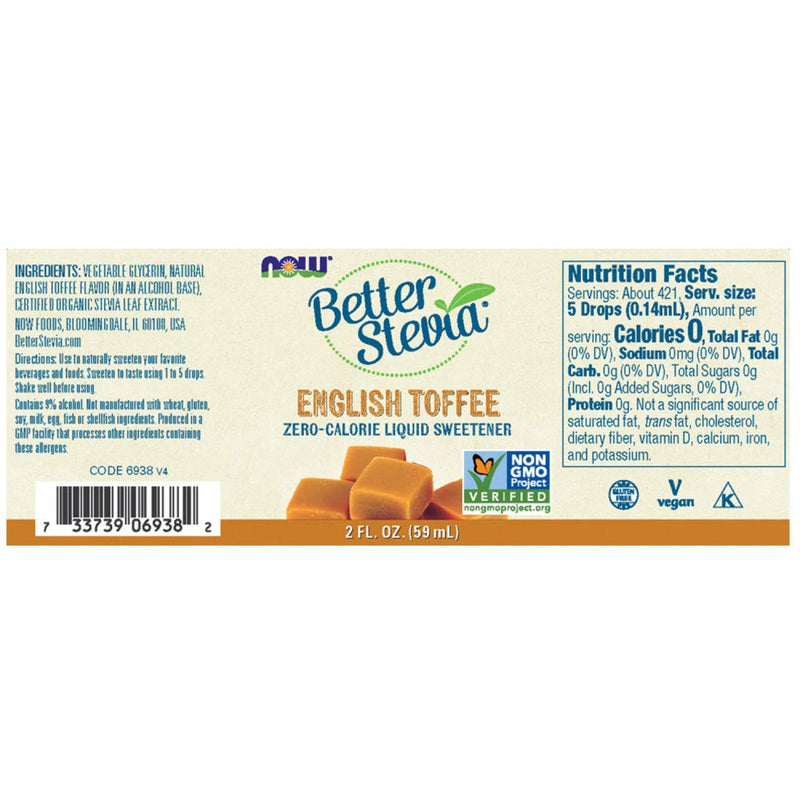 [Australia] - NOW Foods Liquid Stevia, English Toffee, 2 Fluid Ounce 2 Fl Oz (Pack of 1) 