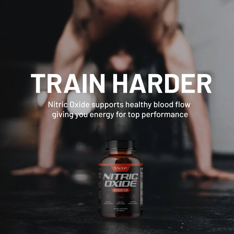 [Australia] - Snap Supplements Nitric Oxide Booster, Nitric Oxide Supplement for Blood Circulation and Blood Flow, 60 Capsules 