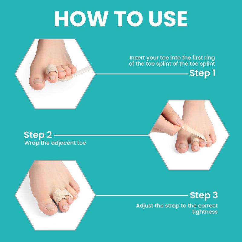 [Australia] - Promifun Hammer Toe Straightener Correction Splint - 8 Braces for Broken Toes, Orthopedic Separator, Healing Wrap, Toe Straightener for Crooked Toes, Hallux Valgus Alignment (Brown) Large(8 Pack) Brown 
