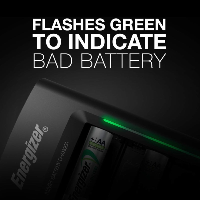 Energizer Rechargeable Battery Charger for C Cell, D Cell, AA, AAA, and 9V Rechargeable Batteries 1 COUNT