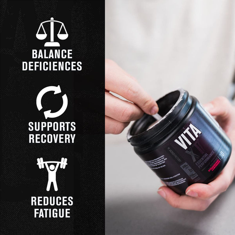 Jacked Factory Vita XT Performance Vitamin Powder - Daily Multivitamin Powder for Men with KSM-66 Ashwagandha, Prebiotic Fiber, Vitamin A, C, D, K, B6, B12, & More - Fruit Punch, 30Sv