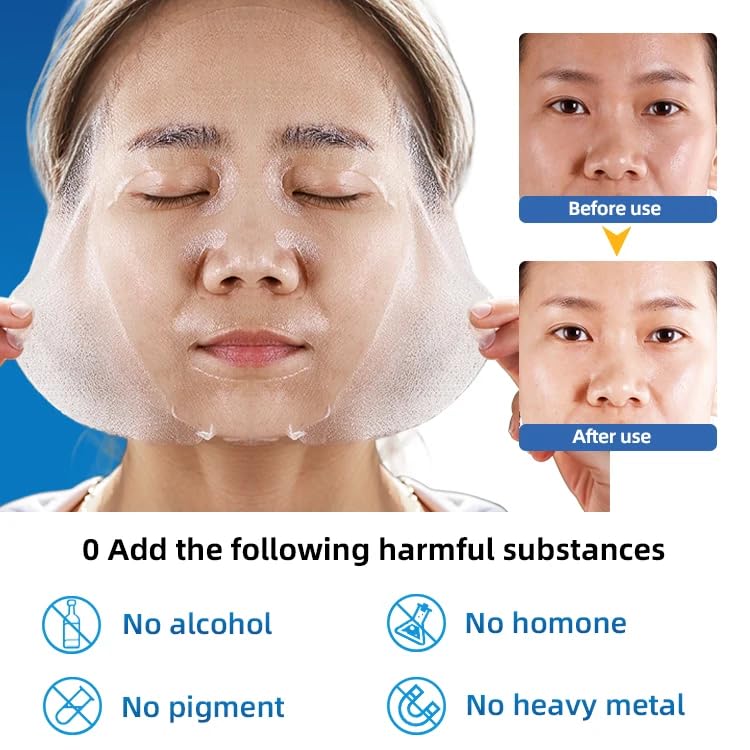 Hyaluronic Acid Face Mask 24 EA with Hyaluronic Acid Serum and Vitamin B5, Facial Mask for Dry Skin, Anti-Aging Mask to Plump and Repair Dehydrated Skin, Safe on Sensitive Skin, gifts for women 1.34oz