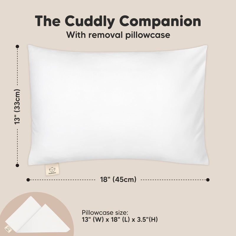 [Australia] - Toddler Pillow with Pillowcase - 13x18 My Little Cuddly Pillow, Viscose Derived From Bamboo Nursery Toddler Pillows for Sleeping,Kids Pillow,Small Travel Pillows,Mini Toddler Bed Pillow (Soft White) Soft White 
