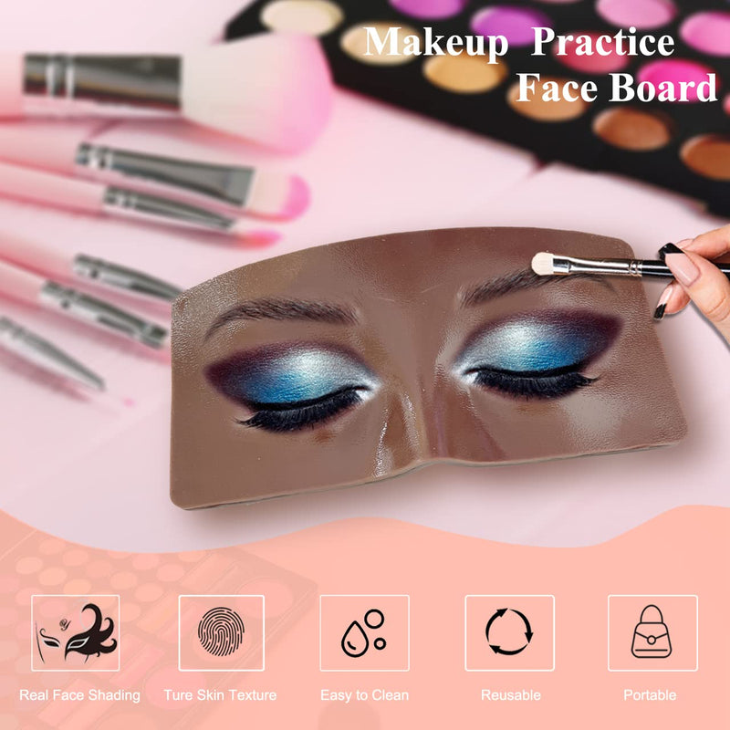 [Australia] - 3D Realistic Makeup Practice Face Board Set With Kit for Professional Artists, Students and Beginners - Eyes and Eyeshadow Training Mannequin #4 