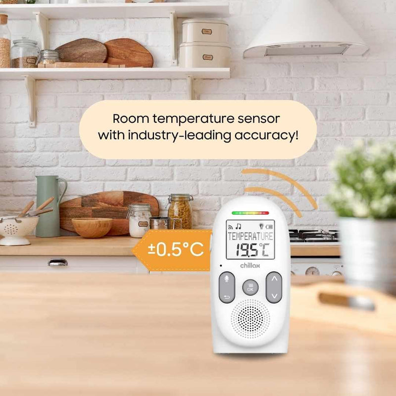 [Australia] - Chillax Baby 360 Digital Audio Monitor | 4-in-1 Baby Monitor with Night Light, Soothing Sound Machine, Room Temperature Sensor & Long-Range DECT 6.0 Audio | Portable & Rechargeable with Two-Way Talk 