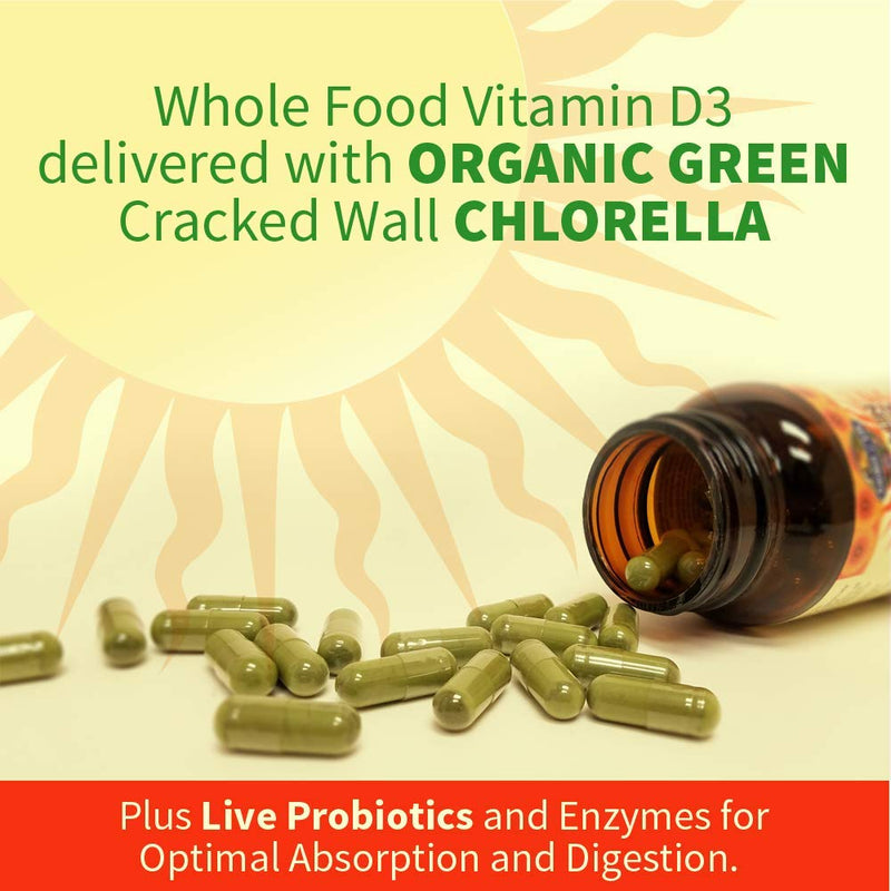 Garden of Life Vitamin D, Vitamin Code Raw D3, Vitamin D 2,000 IU, Raw Whole Food D3 Supplements with Chlorella, Fruit, Veggies & Probiotics for Bone & Immune Health, 60 Vegetarian Capsules 60 Count (Pack of 1)
