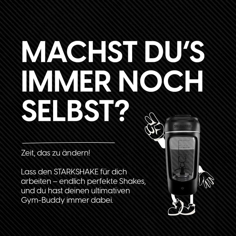 [Australia] - STARKSHAKE® V3 – Your last shaker! | Clump-free protein shakes thanks to 7000 RPM | USB-C fast charging | 60+ shakes per load with STARKPOD 60 G Protein always with you | Electric Protein Mixer (Black) Black 