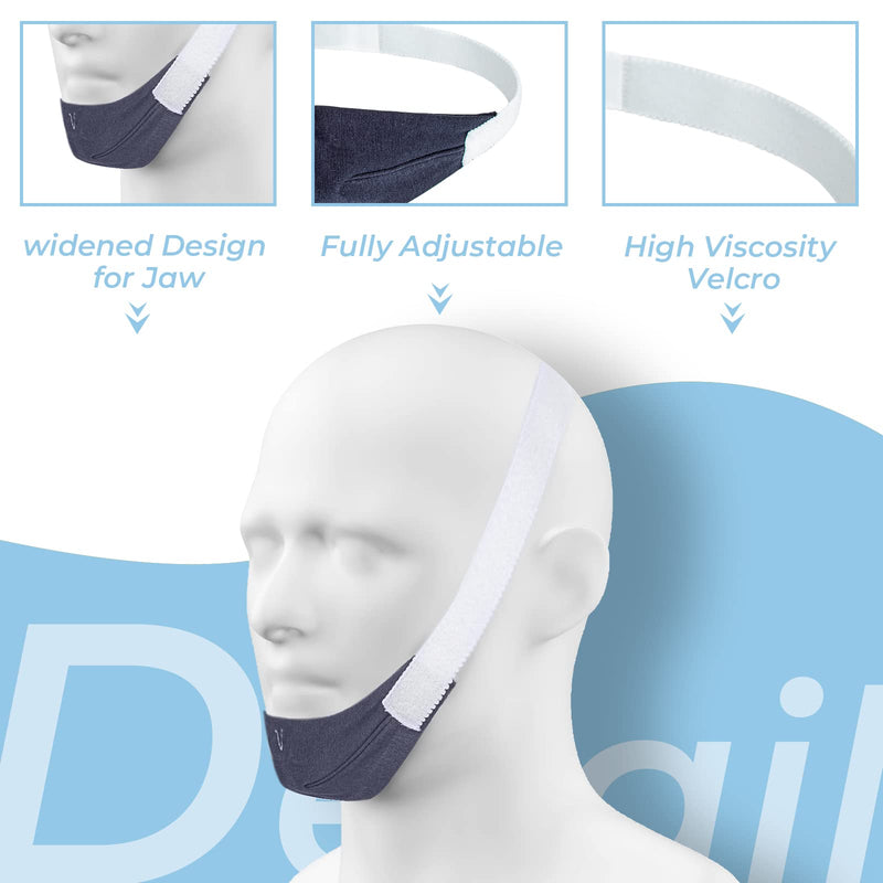 [Australia] - Chin Strap Replace for ResMed, Adjustable Ventilation Chin Strap to Keep Mouth Closed and Reduce Air Loss, Anti Snoring Chin Straps for Men Women (2 Pack) 2 Pack 
