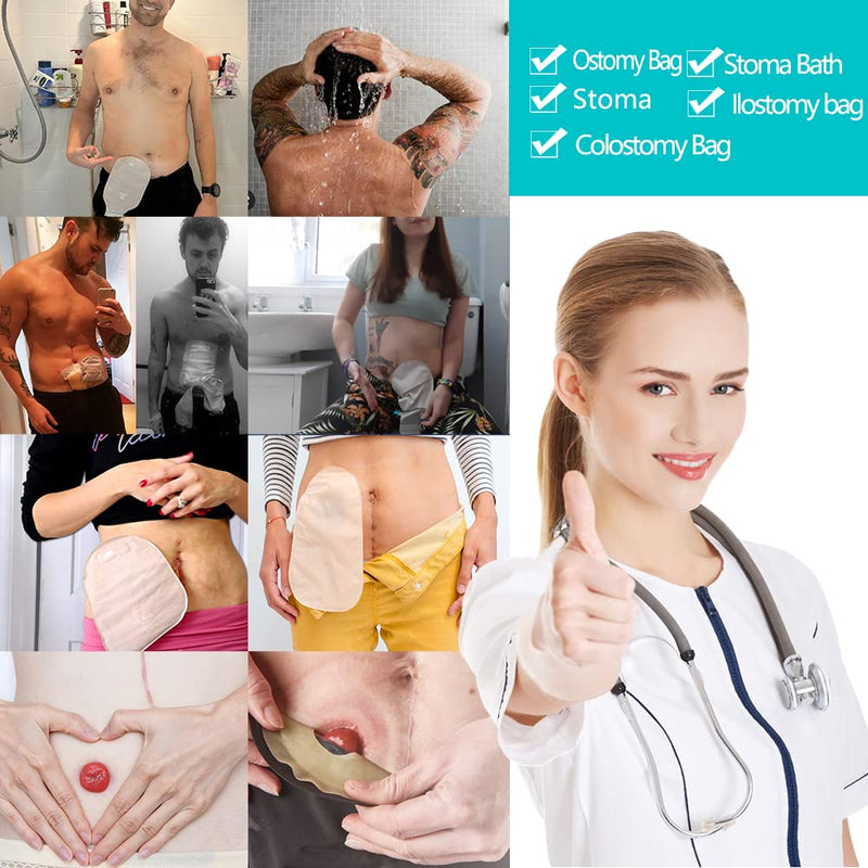 [Australia] - Colostomy Bag Covers Ostomy Pouch Cover Ostomy Supplies Stoma Support Belt Ileostomy Shower Guard Women Men Black 