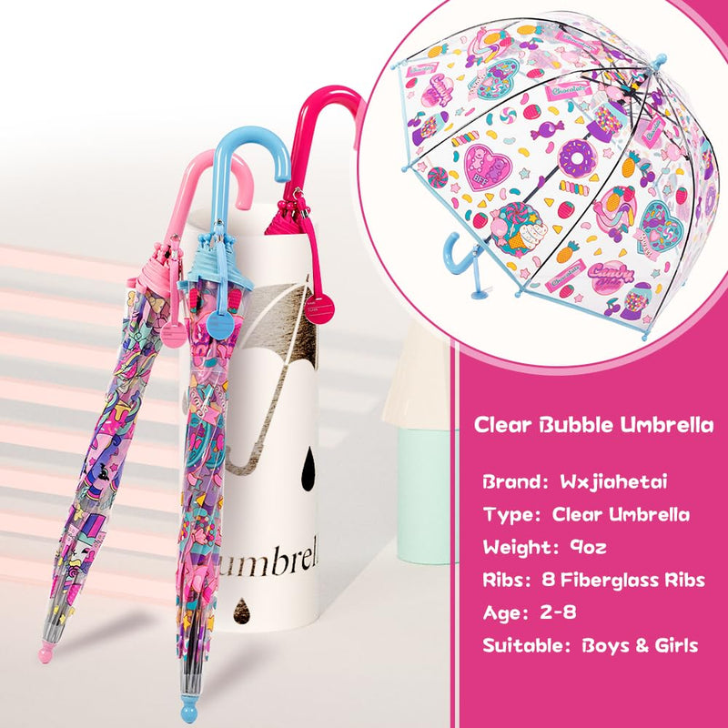 Inverted Reverse Umbrella with C-shaped Handle Windproof Upside Down Umbrellas for Rain and Kids Clear Bubble Umbrella Transparent Dome See Through Child Umbrellas for Rain Boys