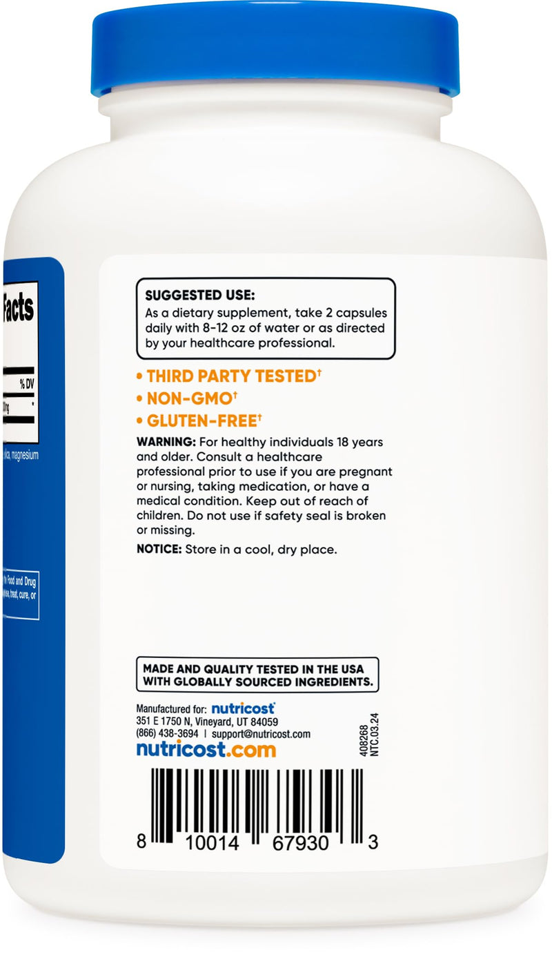 Nutricost L-Carnitine Tartrate 1,000mg, 240 Capsules - 500mg Per Capsule, 120 Servings 240 Count (Pack of 1)