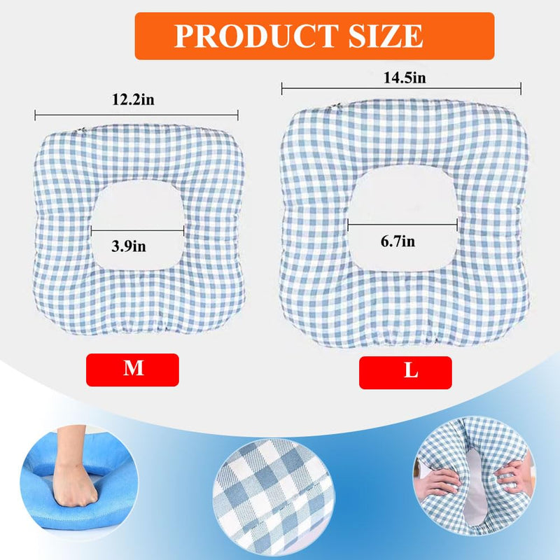 [Australia] - WEEOATAR Anti-Bedsore Cushion Pressure Ulcer Cushion Donut Pillow,Soft,Breathable and Pressure Relief Sciatica Pillow Anti-Decubitus Pad for Seniors,Pregnant and Post-Surgery(Green&White,L) Green&white Large 