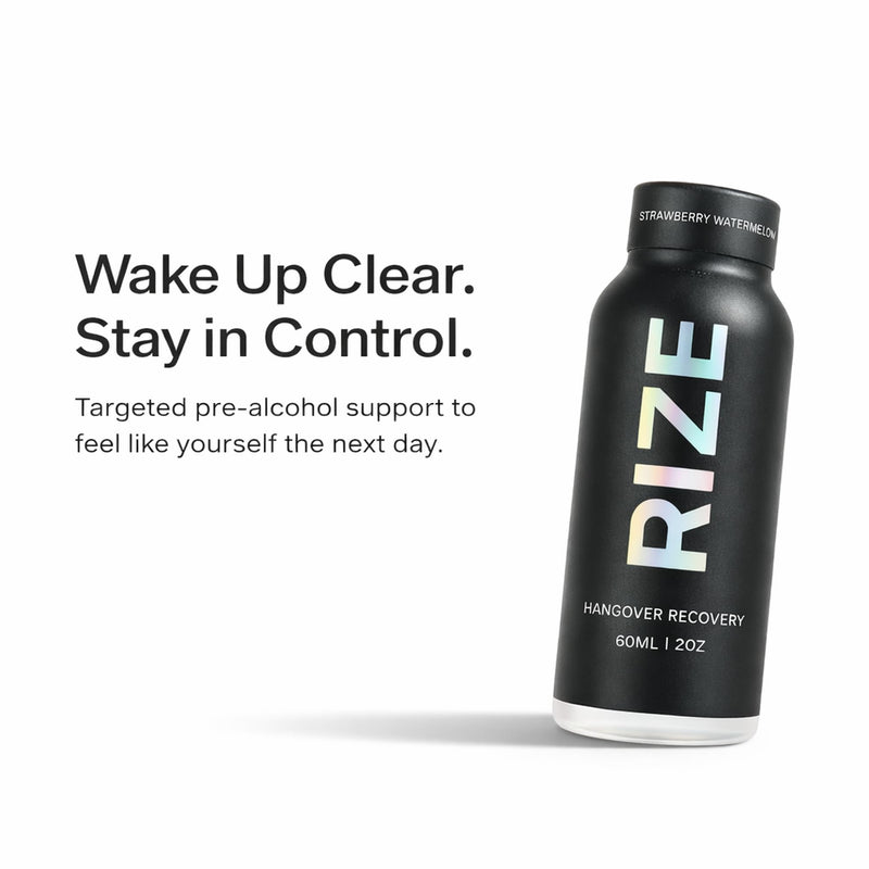 RIZE Hydration & Detox Wellness Shot – Liver Health & Antioxidant Support with DHM, NAC, Milk Thistle & B Vitamins | Herbal Hydration Blend for Energy & Daily Wellness (6 Pack) 2 Fl Oz (Pack of 6)